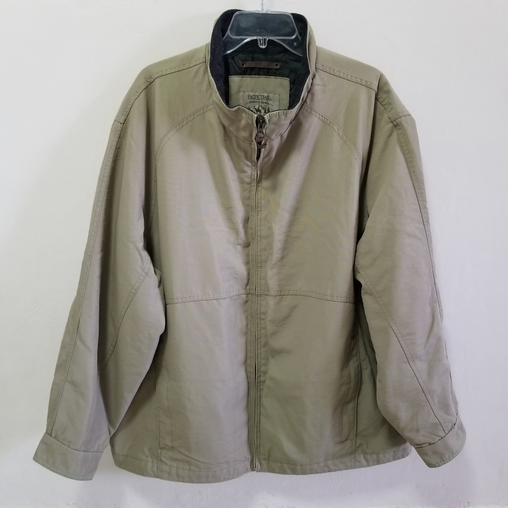 Pacific Trail Mens Jacket Beige Weatherproof Zip Up XXL Neck Wool Winter Snow